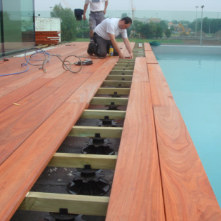 Risers with Joists and Decking